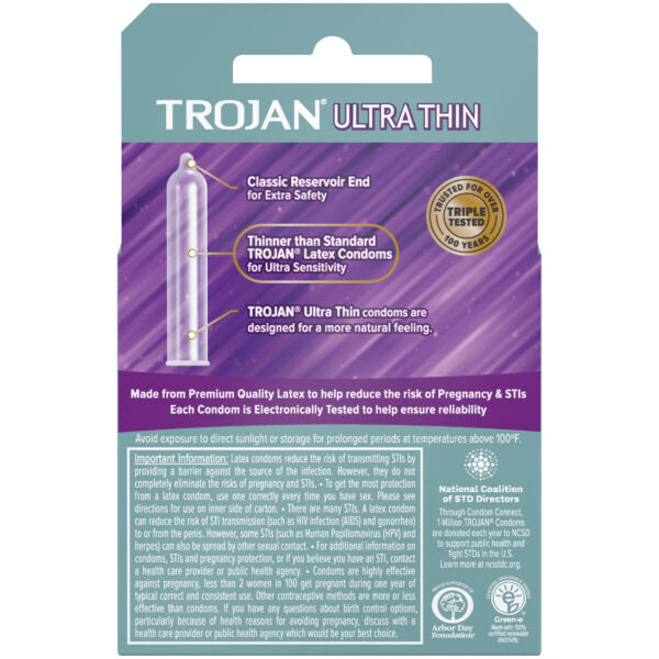 Trojan Ultra Thin 3 Count Condoms