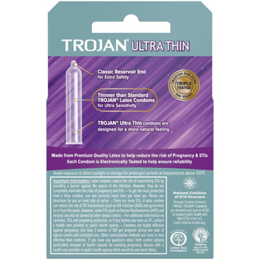 Trojan Ultra Thin 3 Count Condoms