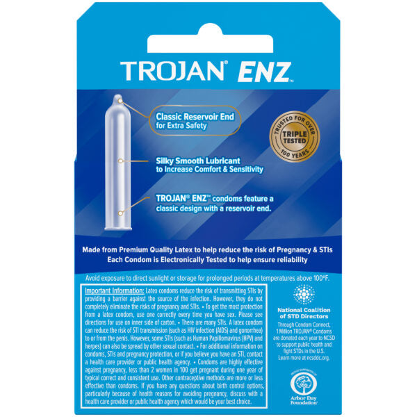Trojan Enz Lubricated 3 Count Condoms