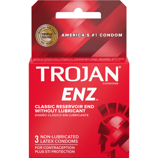 Trojan Enz Non-Lubricated 3 Count Condoms