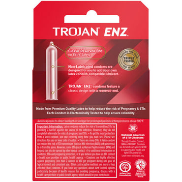 Trojan Enz Non-Lubricated 3 Count Condoms