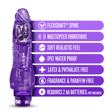 Naturally Yours By Blush® | Fantasy Vibe Realistic Purple 9-Inch Long Vibrating Dildo