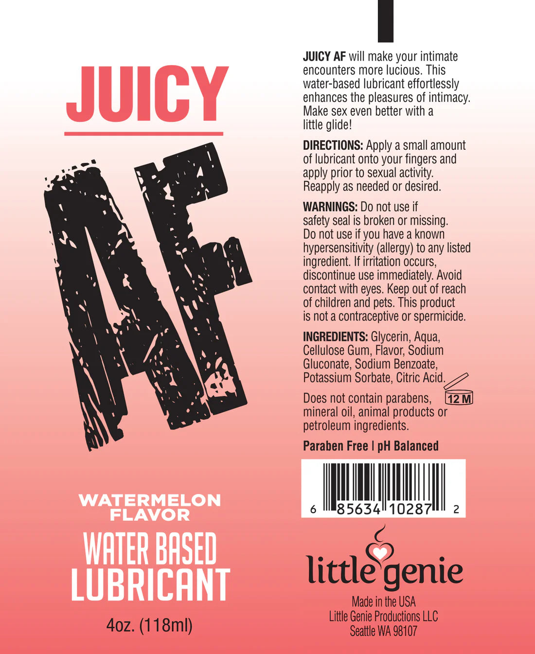 Juicy AF Lubricant- Watermelon 2oz