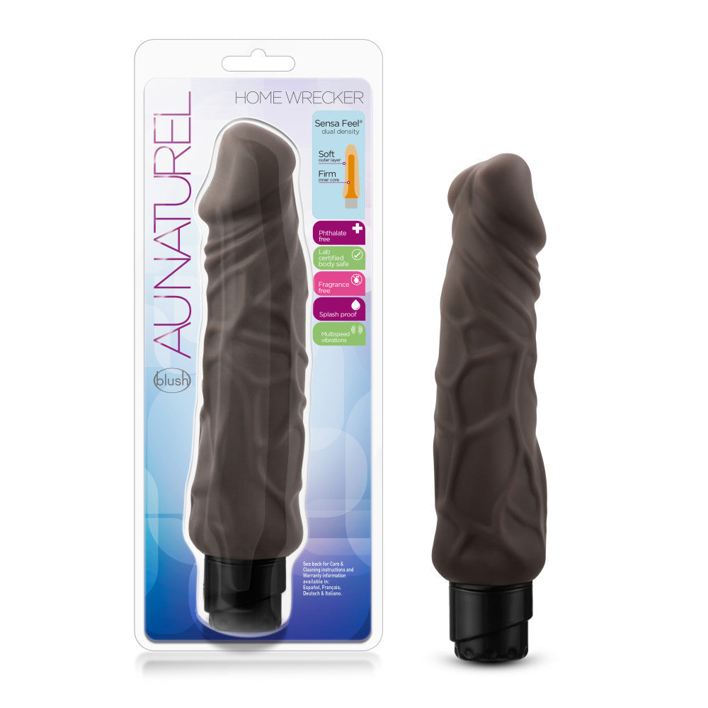 Au Naturel By Blush® | Home Wrecker Realistic Brown 9.25-Inch Long Vibrating Dildo