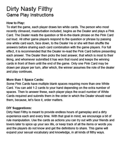 Dirty Nasty Filthy - Adult Party Game