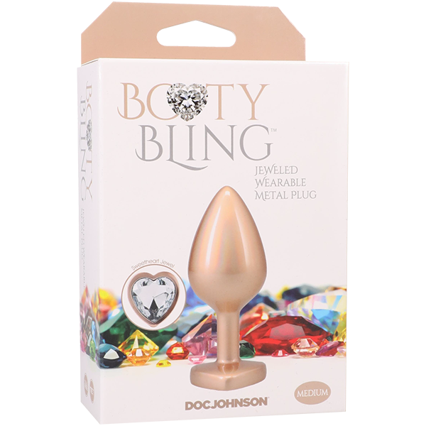 Booty Bling - Heart Jeweled Metal Plug