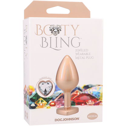 Booty Bling - Heart Jeweled Metal Plug