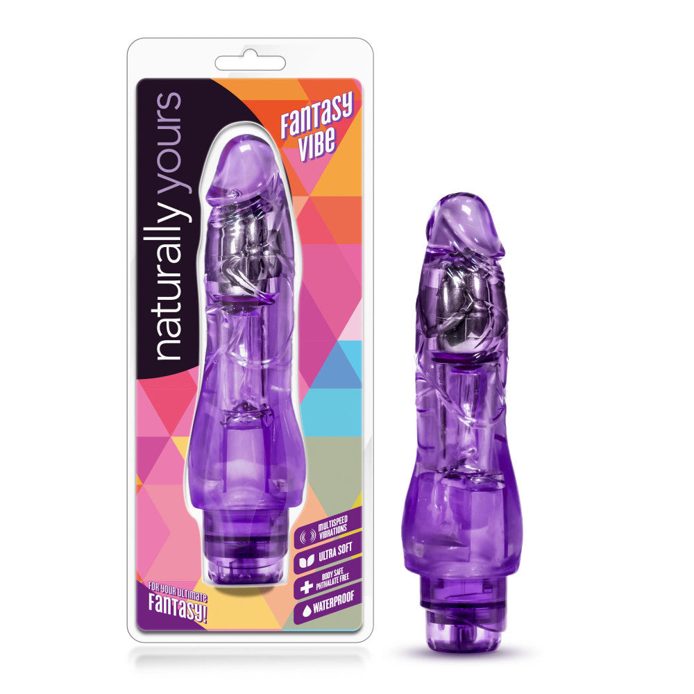 Naturally Yours By Blush® | Fantasy Vibe Realistic Purple 9-Inch Long Vibrating Dildo