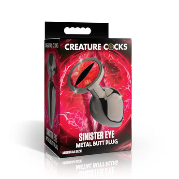 Creature Cocks - Sinister Eye Red Eye Metal Butt Plug - Medium
