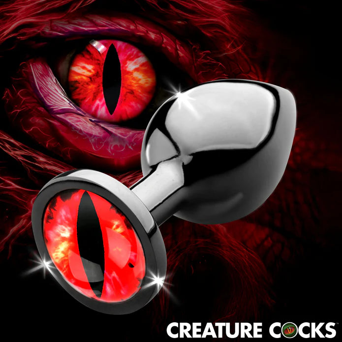 Creature Cocks - Sinister Eye Red Eye Metal Butt Plug - Medium