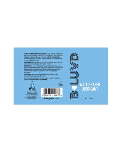B-LUVD Water-based Lubricant - 4 oz.
