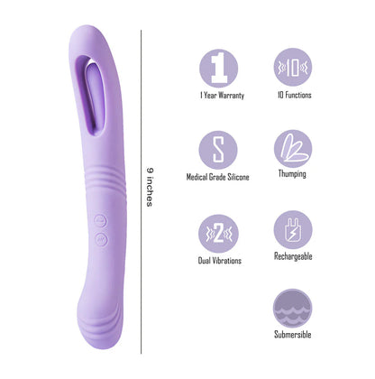 HARPER Rechargeable 10-Function Dual Motor Thumping Vibe