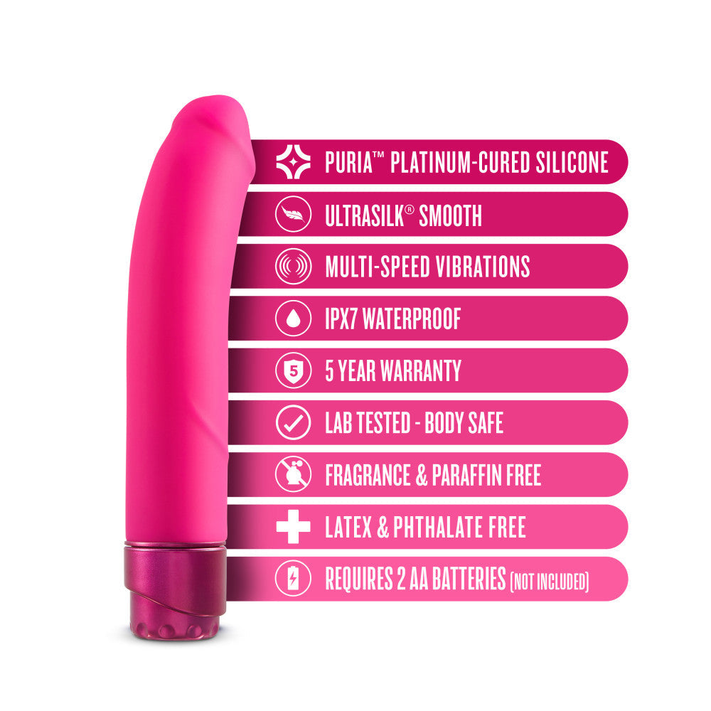 Luxe By Blush® | Beau G-Spot Pink 8.5-Inch Long Vibrating Dildo