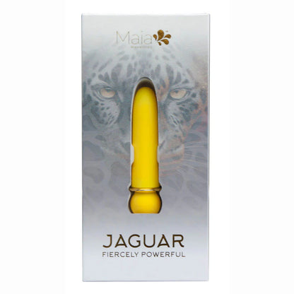 JAGUAR YELLOW 10-Function Rechargeable Silicone Coated Super-Charged Bullet