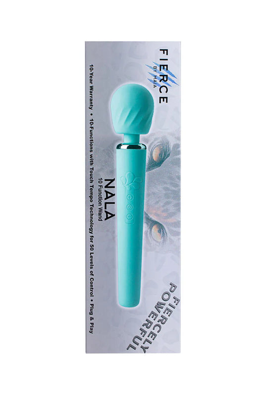 NALA 10-Function Touch Tempo Plug & Play Fiercely Powerful Wand Blue (Jaguar Power)