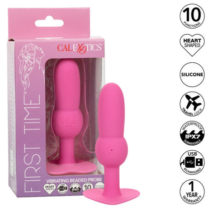First Time® Vibrating Beaded Probe - Pink