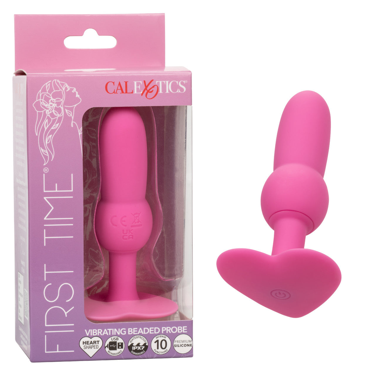 First Time® Vibrating Beaded Probe - Pink