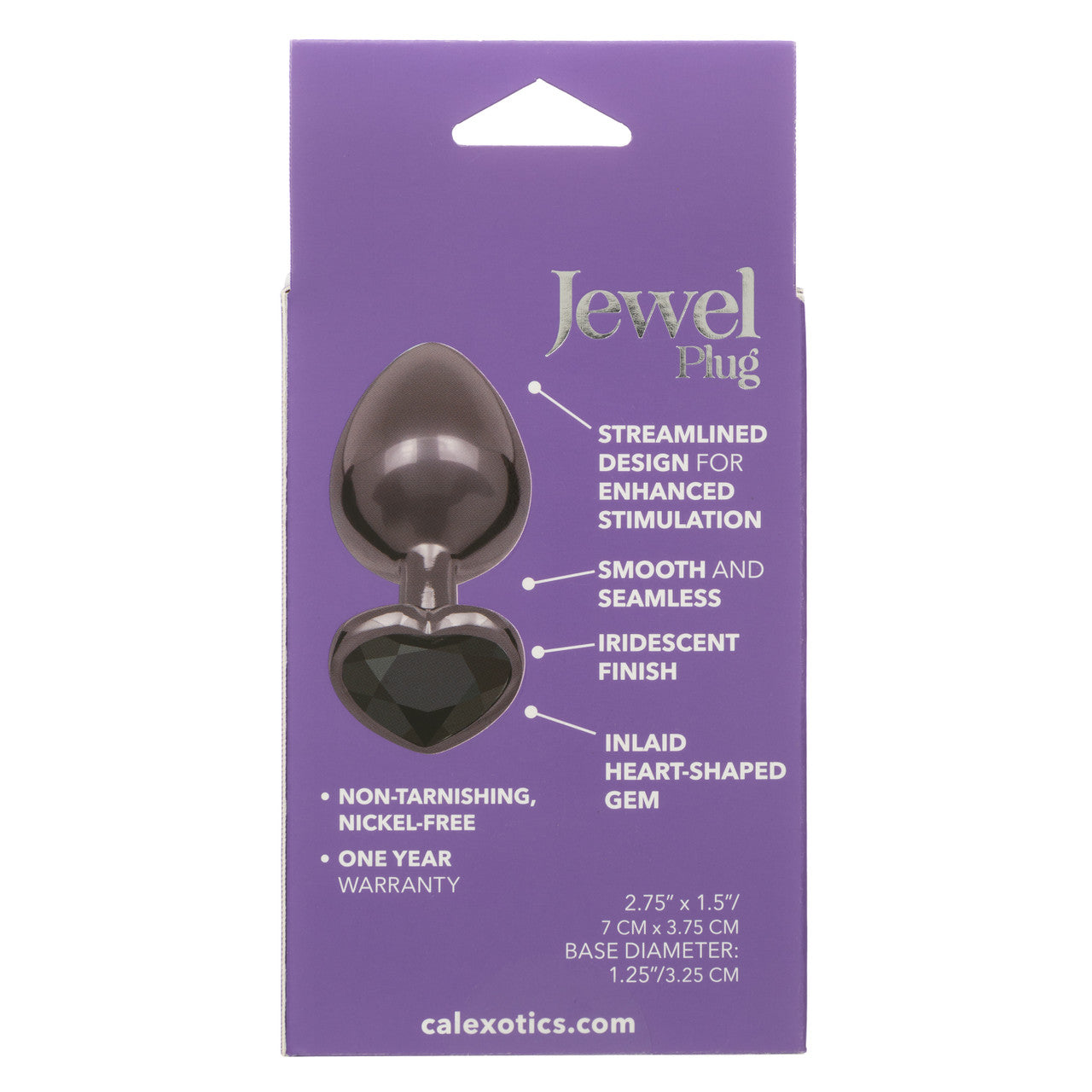 Jewel Large Black Diamond Heart Plug
