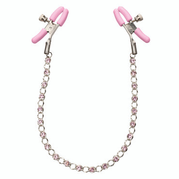 Nipple Play® Crystal Chain Nipple Clamps - Pink