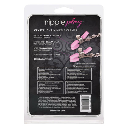 Nipple Play® Crystal Chain Nipple Clamps - Pink