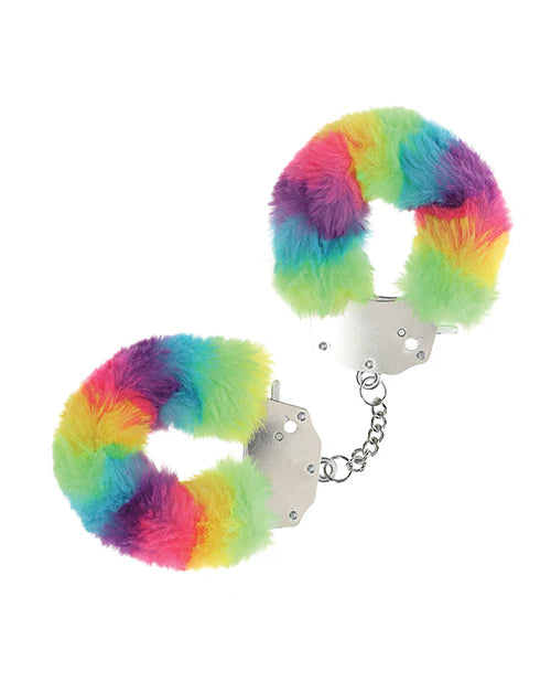 Ouch! Heavy Duty Rainbow Fluffy Handcuffs