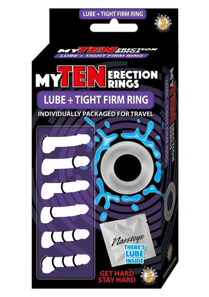 My Ten Erection Rings - Lube + Tight Firm Rings