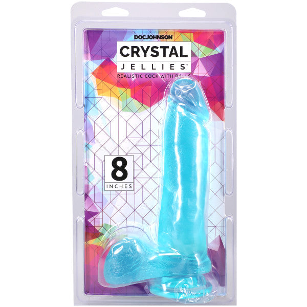 Crystal Jellies 8 Inch Cock with Balls - Teal