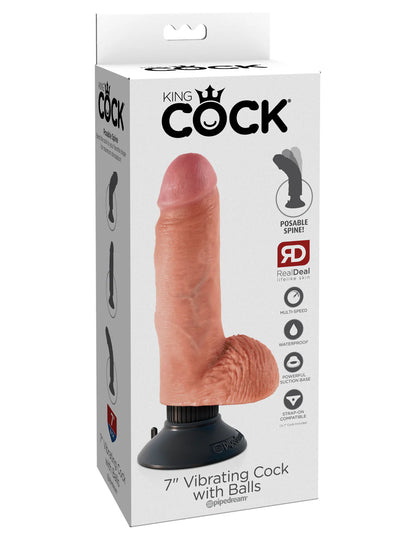 King Cock 7" Vibrating Cock with Balls